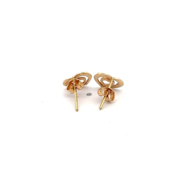 18K Gold Earrings Stud Heart 1.10 grams - Picture 4 of 6